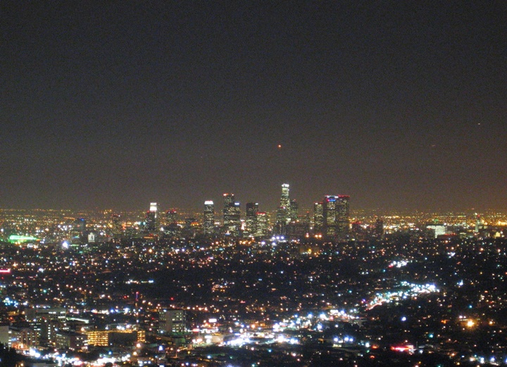 los angeles şehir merkezi gece görüntüsü