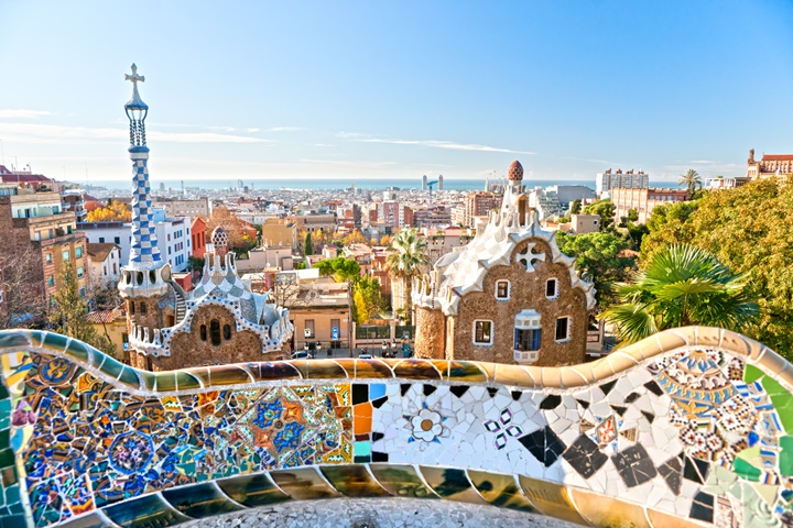 Park Guell in Barcelona, Spain.