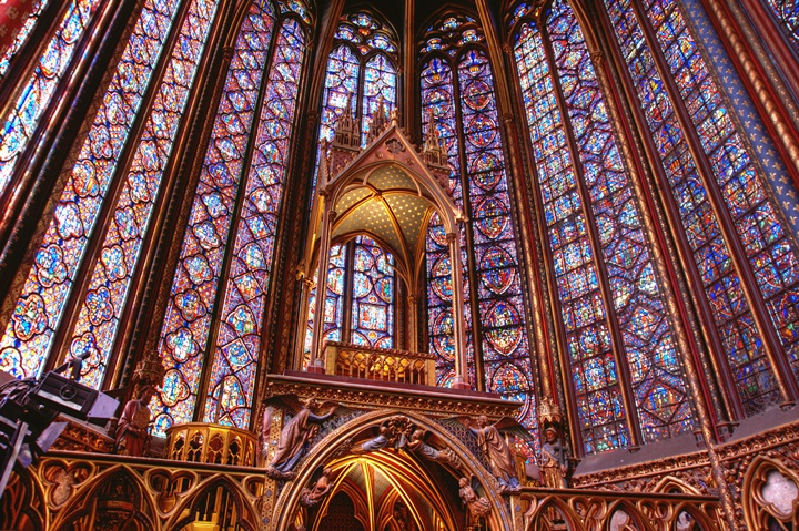 Paris Sainte Şapelinin İçi - Paris Sainte Şapelinin üst kısmı