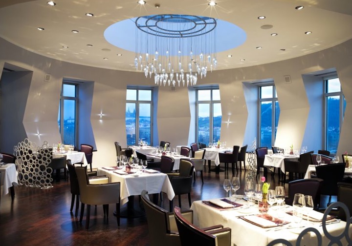 Prag dans eden evin içi ve ziyarete açık yerleri - Prag dans eden ev Celeste restaurant