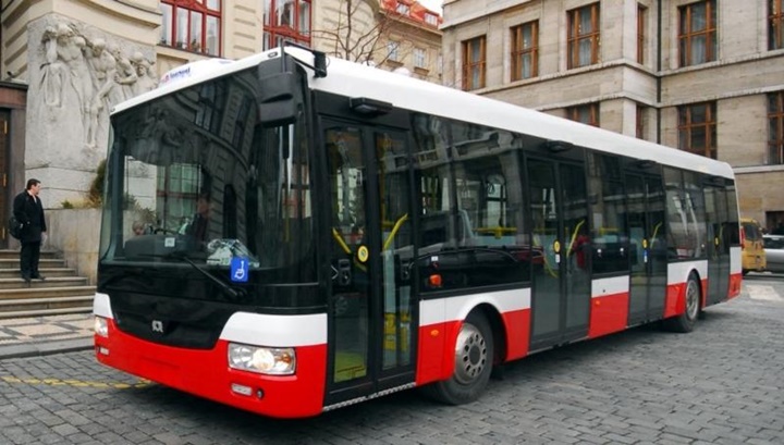 Prag'da otobüsler