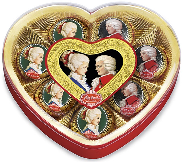 mozart şeklindeki çikolatalar