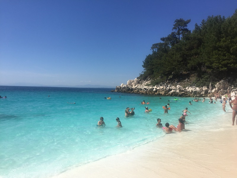Thassos adası mermer beach